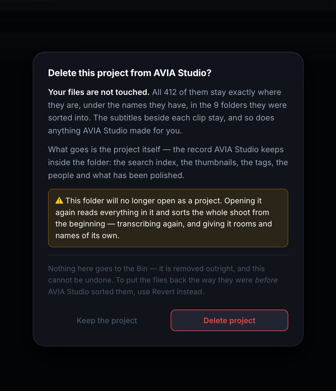 Delete this project?